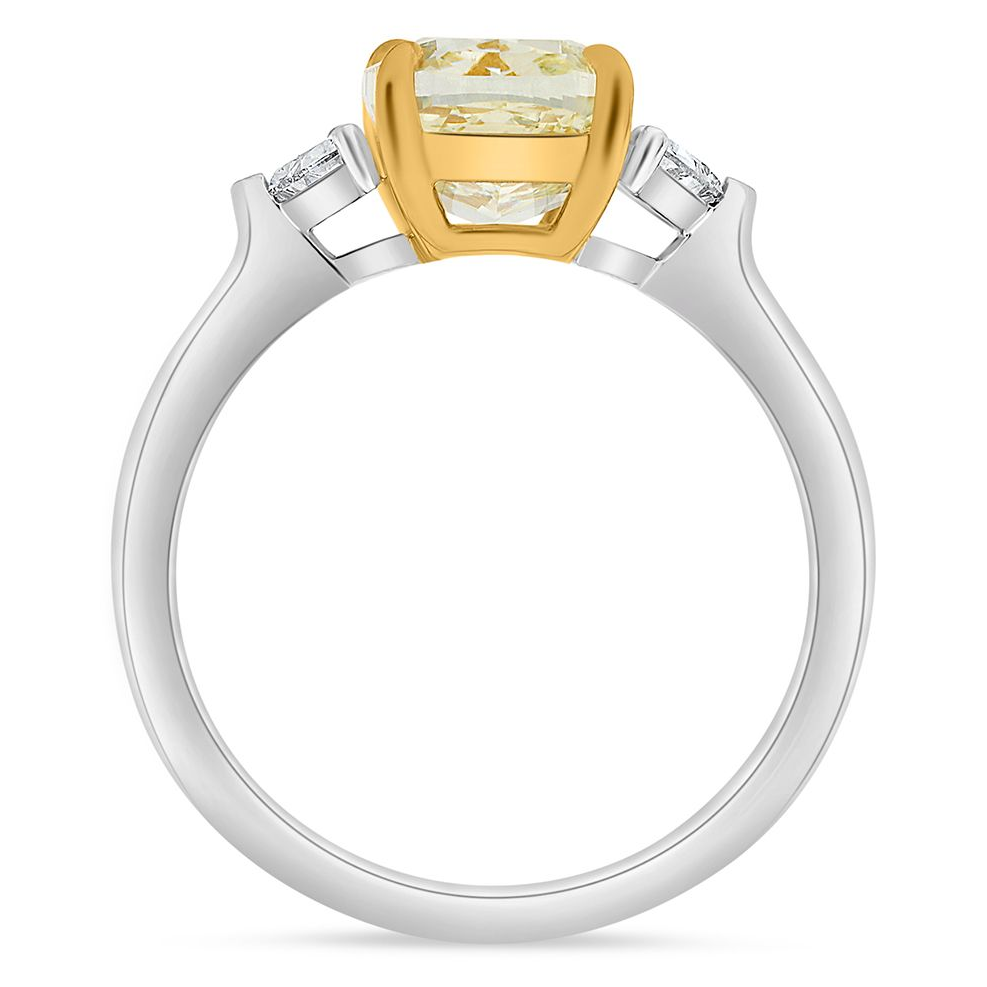 Cushion Fancy Yellow Diamond Ring — view 2
