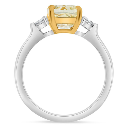 Cushion Fancy Yellow Diamond Ring — view 2
