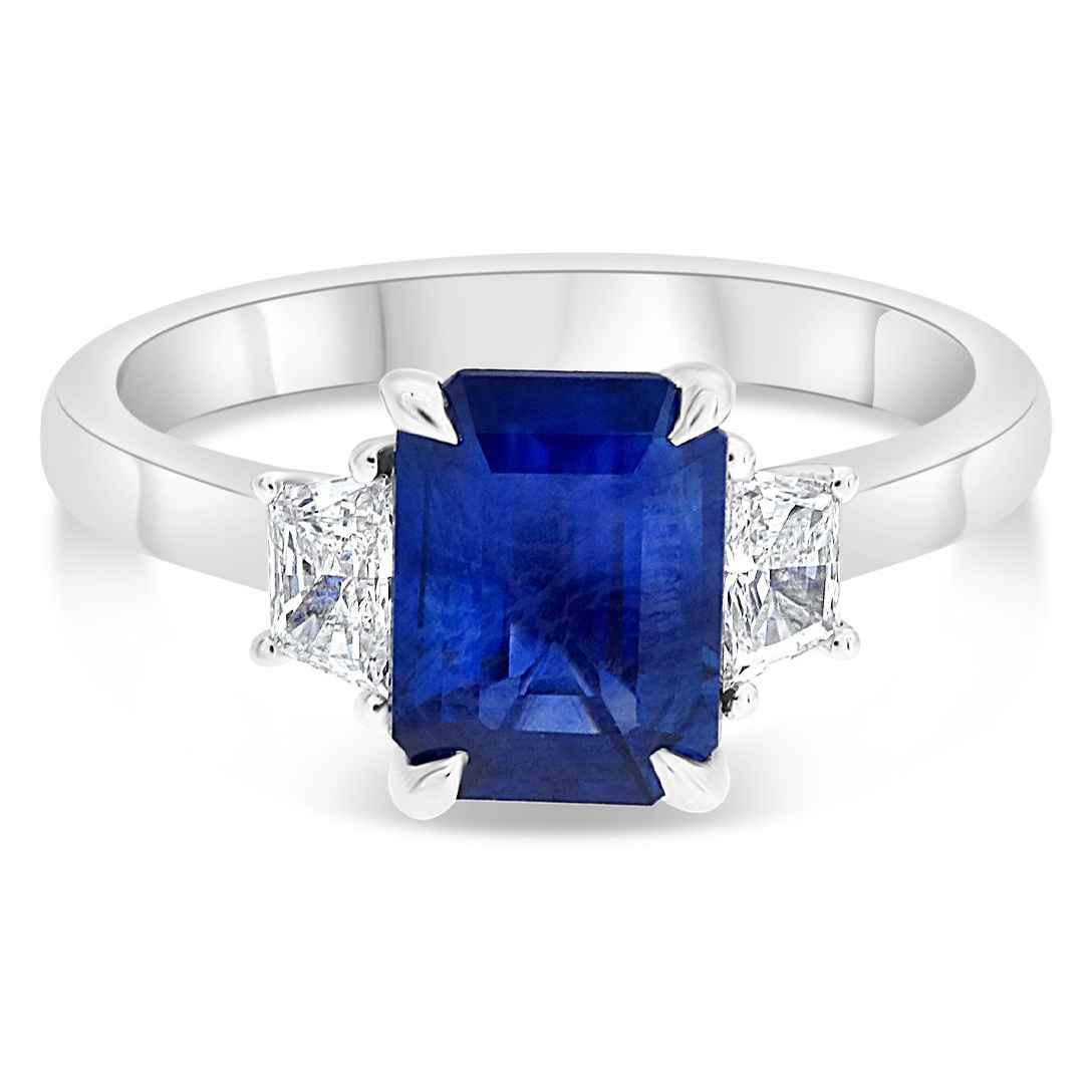 Emerald Cut Sapphire Ring — view 1