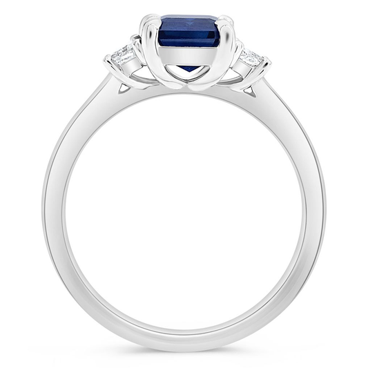 Emerald Cut Sapphire Ring — view 2