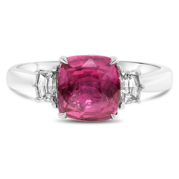 Cushion Pink Sapphire Ring — view 1