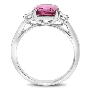 Cushion Pink Sapphire Ring — view 2