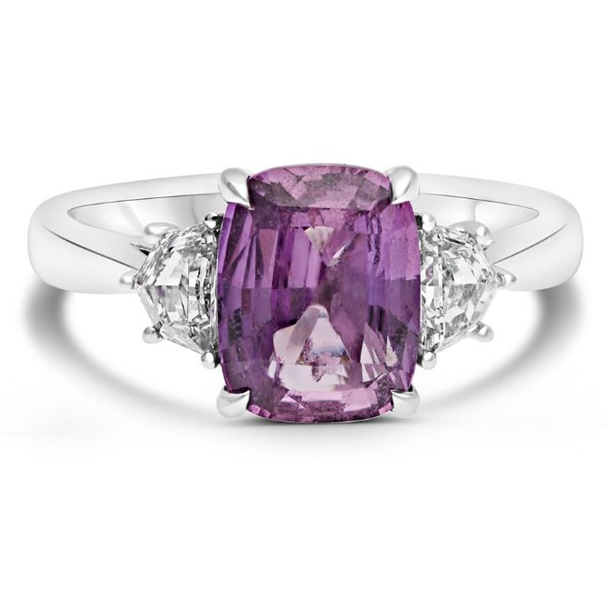 Cushion Pink Sapphire Ring — view 1