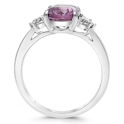 Cushion Pink Sapphire Ring — view 2