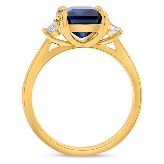 Emerald Cut Sapphire Ring — view 2