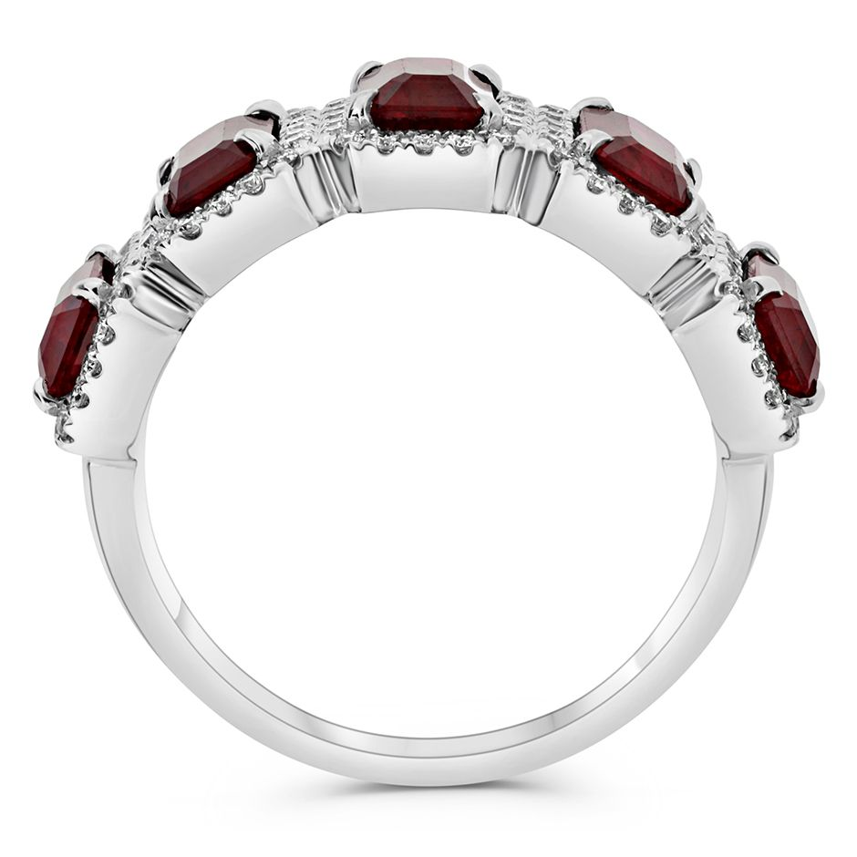 Emerald Cut Ruby Ring — view 2