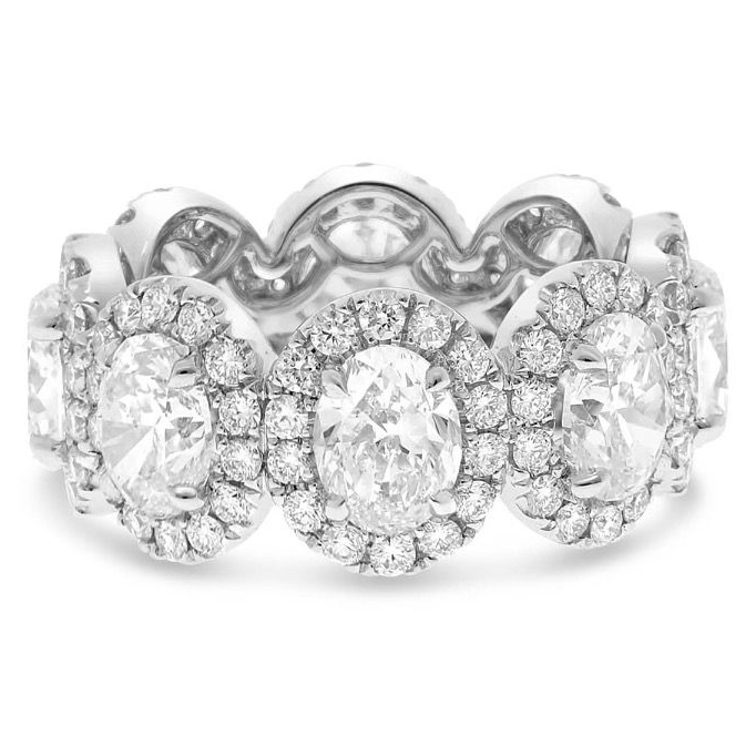 PLATINUM 5.64 OVAL AND ROUND DIAMOND ETERNITY RING — view 1
