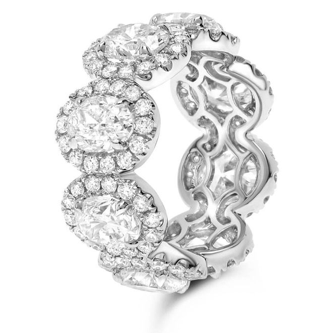 PLATINUM 5.64 OVAL AND ROUND DIAMOND ETERNITY RING — view 3