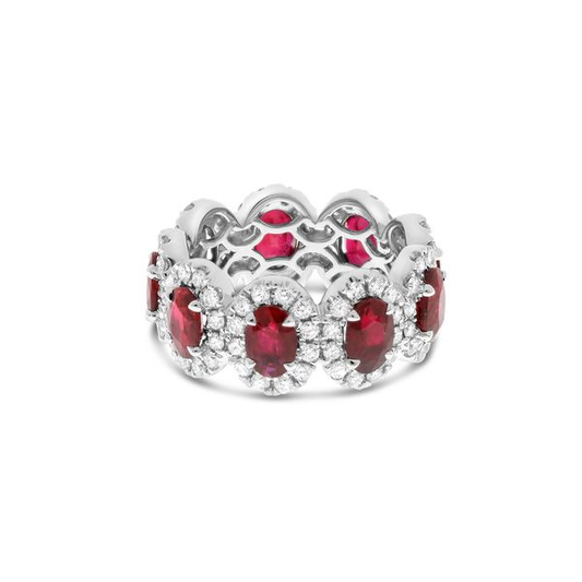 Platinum Ruby and Diamond Eternity Band — view 1