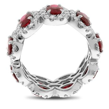 Platinum Ruby and Diamond Eternity Band — view 2