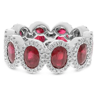 5+ Carat Ruby and Diamond Eternity Ring in Platinum — view 1