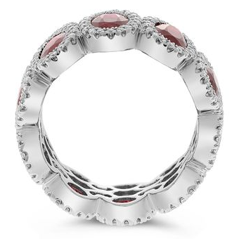 5+ Carat Ruby and Diamond Eternity Ring in Platinum — view 2
