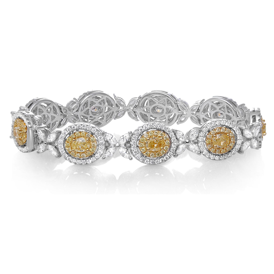 Oval Fancy Yellow Diamond Bracelet — view 1