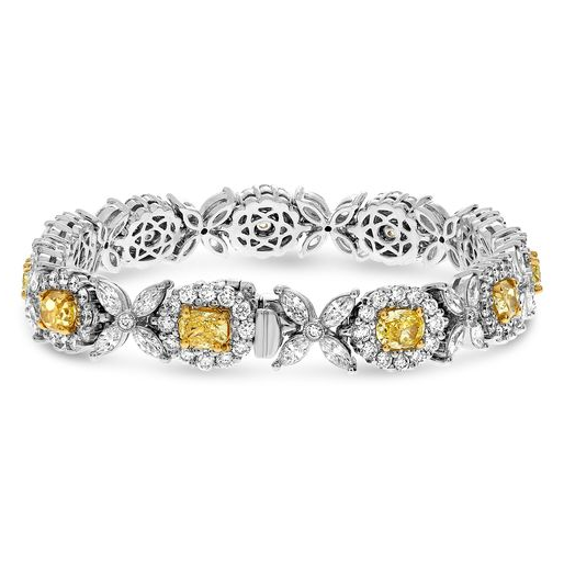White & Yellow Diamond Fashion Bracelet — view 1