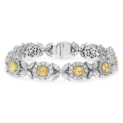 White & Yellow Diamond Fashion Bracelet — view 2