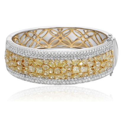 Two Tone Diamond Cluster Bangle — view 1