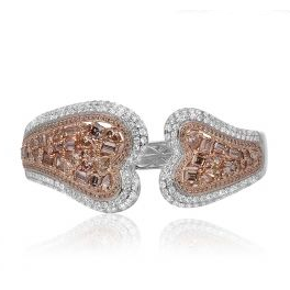 Mixed Shape Champagne Diamond Bangle — view 2