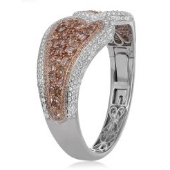Mixed Shape Champagne Diamond Bangle — view 3