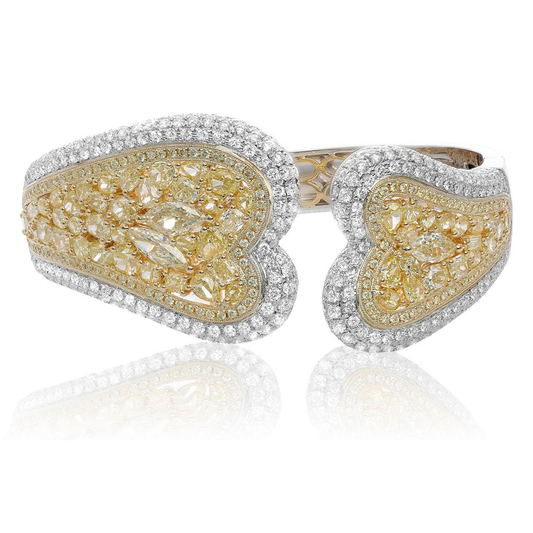 Heartshaped Diamond Cluster Bangle — view 1