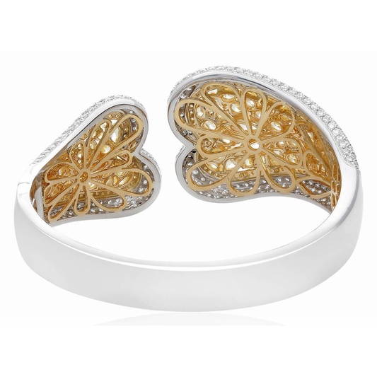 Heartshaped Diamond Cluster Bangle — view 2