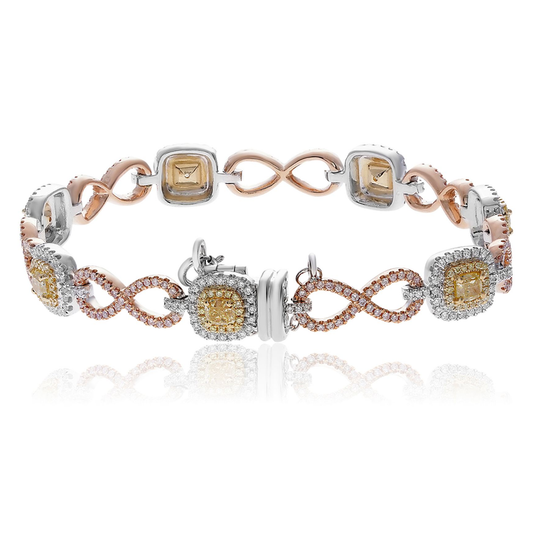 Cushion Fancy Yellow Bracelet — view 1
