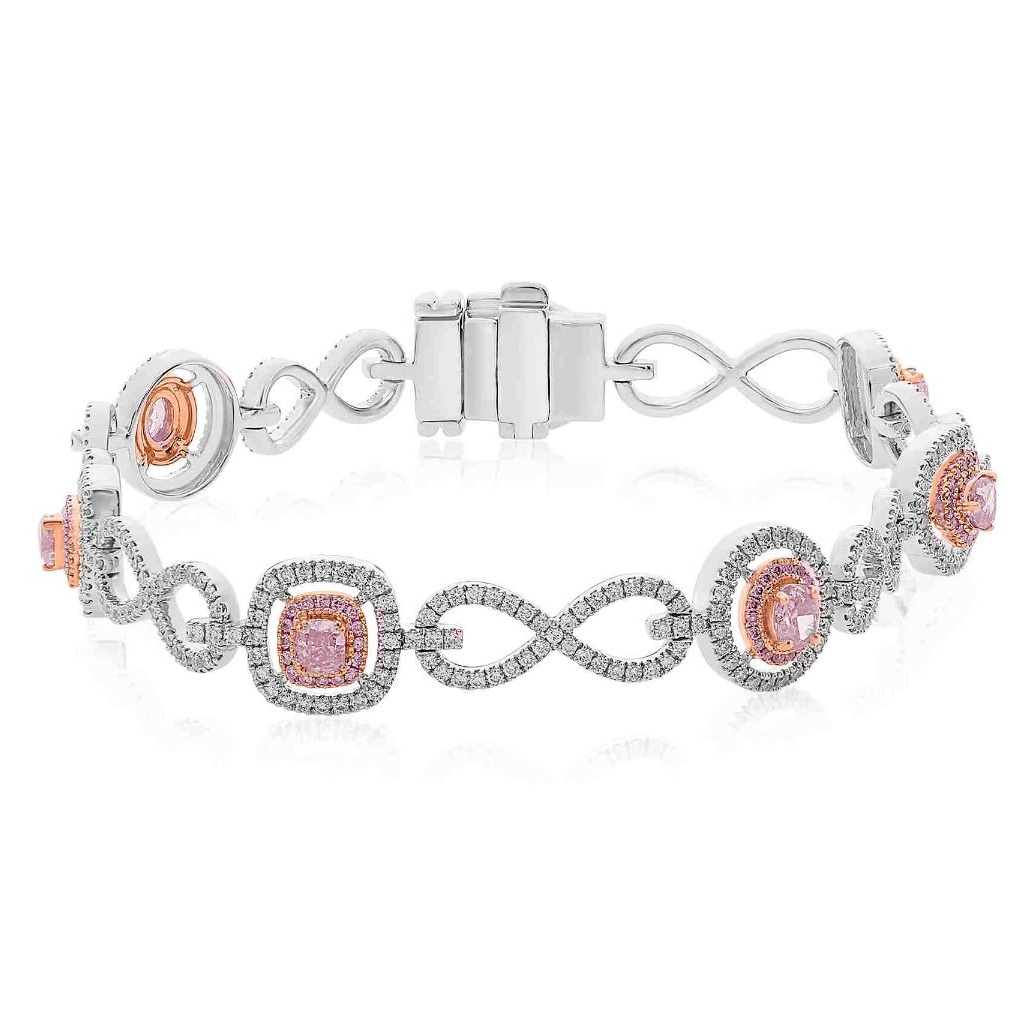 Mixed Shape Pink Diamond Bracelet — view 1
