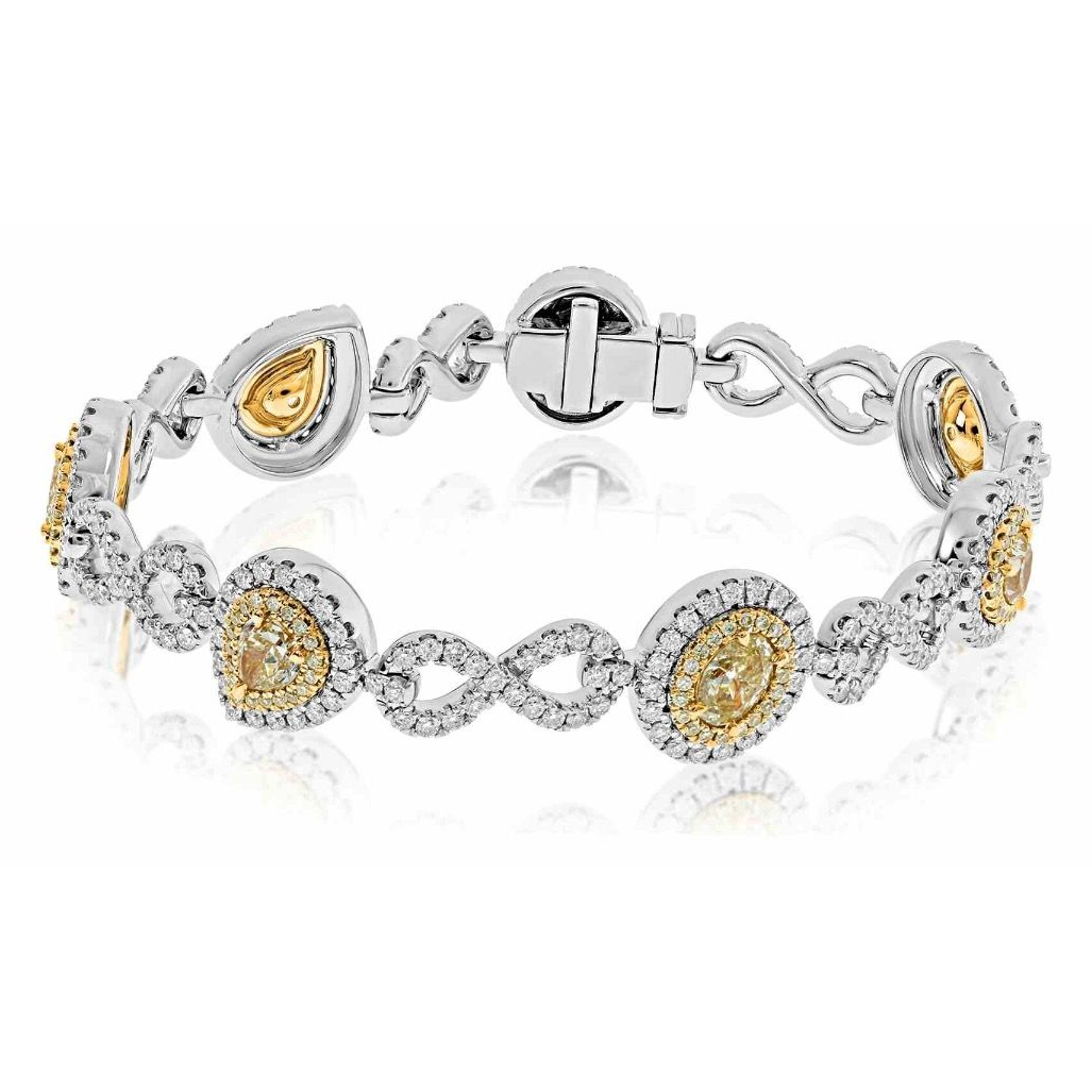 Mixed Shape Fancy Yellow Bracelet — view 1