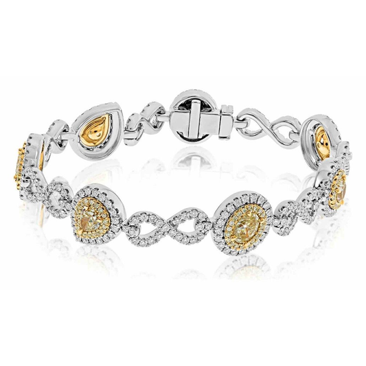 Mixed Shape Fancy Yellow Bracelet — view 1