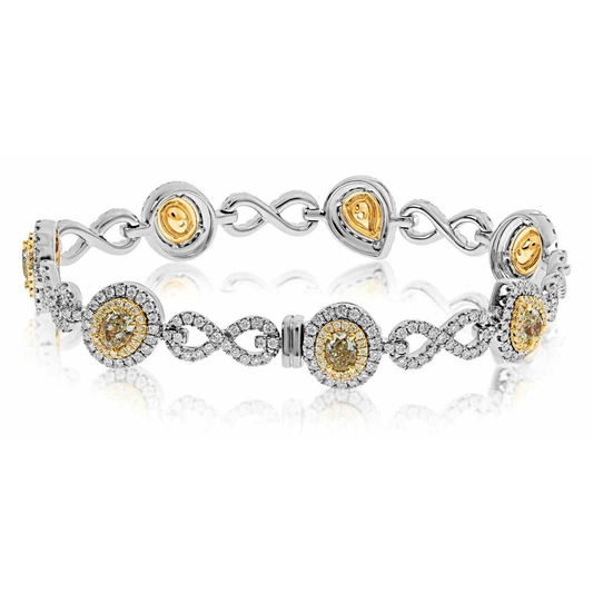 Mixed Shape Fancy Yellow Bracelet — view 2