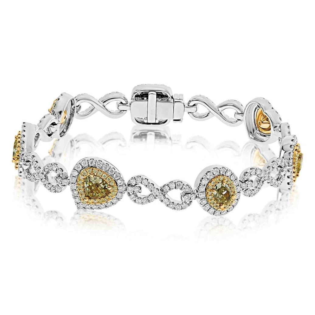 Mixed Shape Fancy Yellow Bracelet — view 1