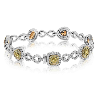 Mixed Shape Fancy Yellow Bracelet — view 2