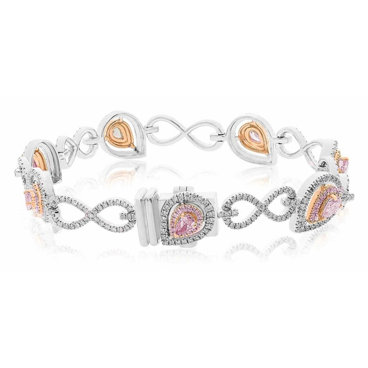 Mixed Shape Pink Diamond Bracelet — view 1