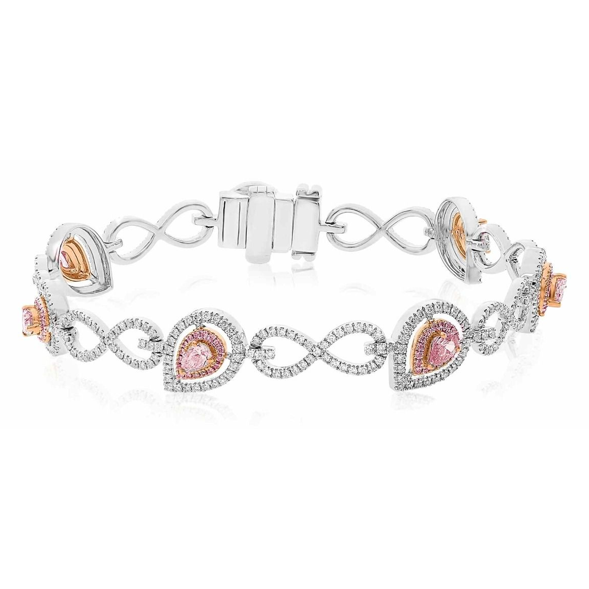 Mixed Shape Pink Diamond Bracelet — view 2