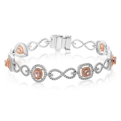 Mixed Shape Pink Diamond Bracelet — view 1