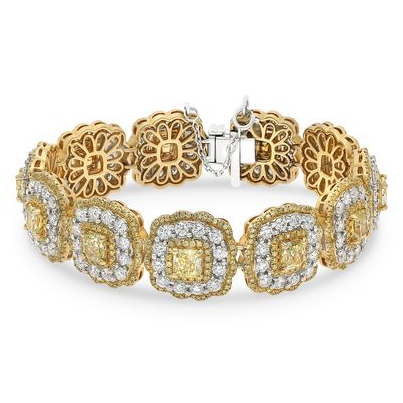 Cushion Fancy Yellow Bracelet — view 1