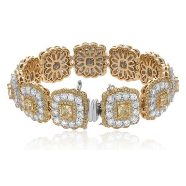 Flowering Halo Two Tone Diamond Bracelet — view 1