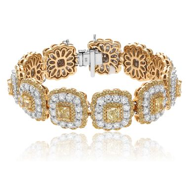 Flowering Halo Two Tone Diamond Bracelet — view 2