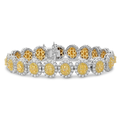 Oval Two-Tone Diamond Bracelet — view 1