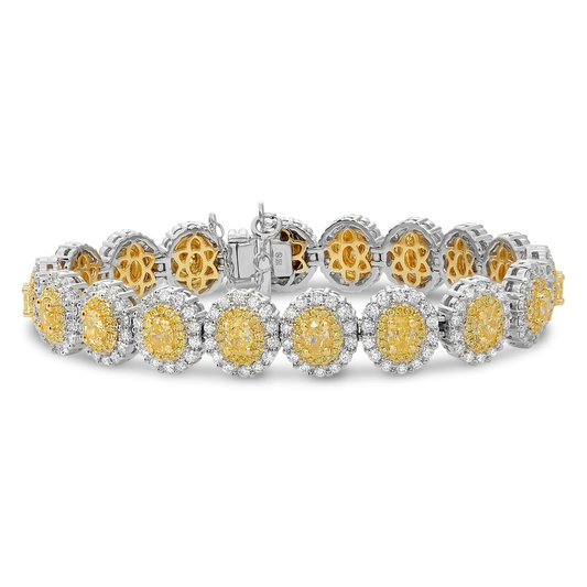 Oval Two-Tone Diamond Bracelet — view 1