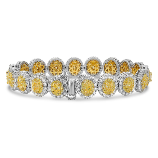 Oval Two-Tone Diamond Bracelet — view 2