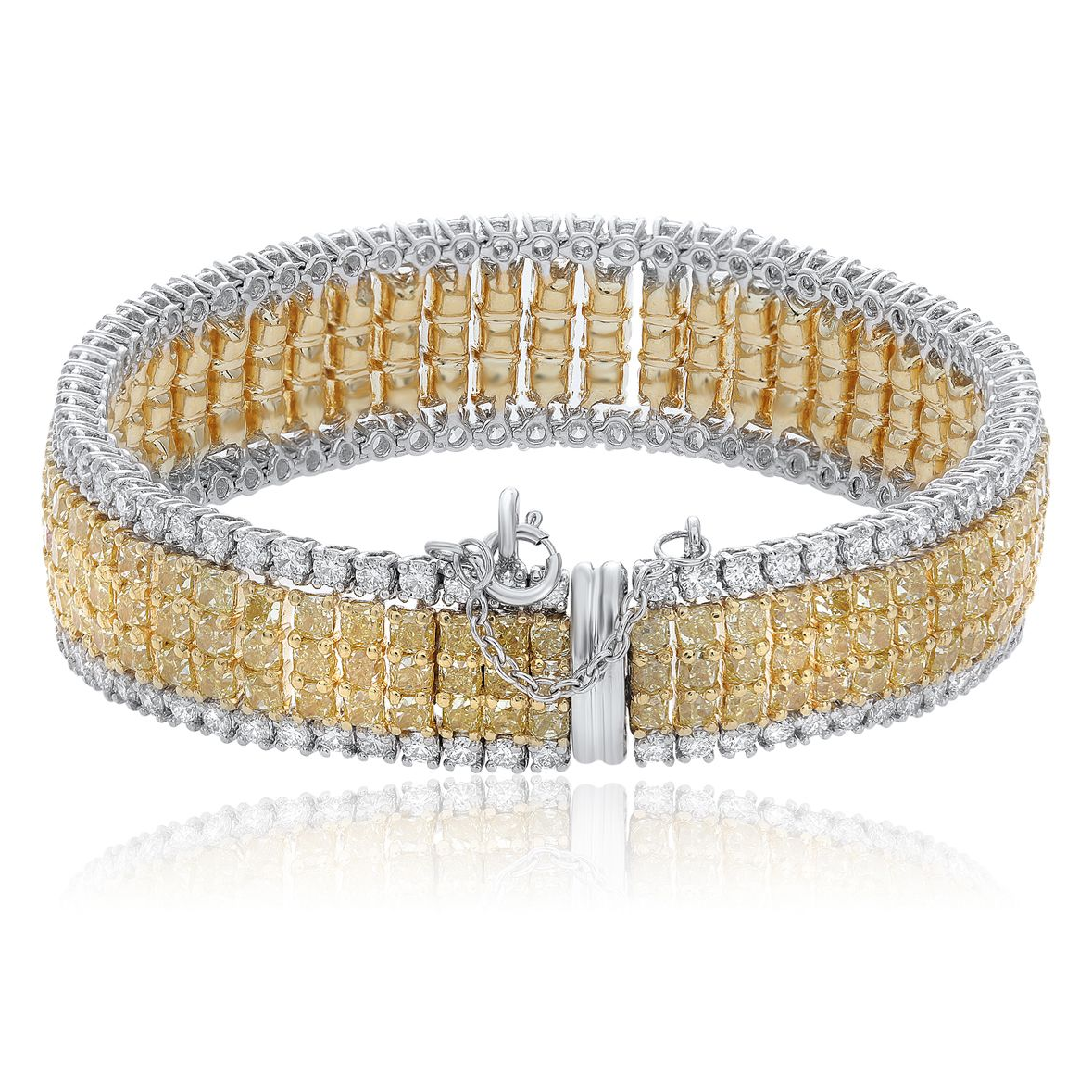 Five Row Two Tone Diamond Bracelet — view 1