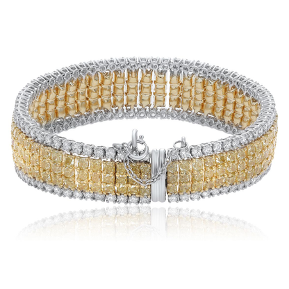 Five Row Two Tone Diamond Bracelet — view 1