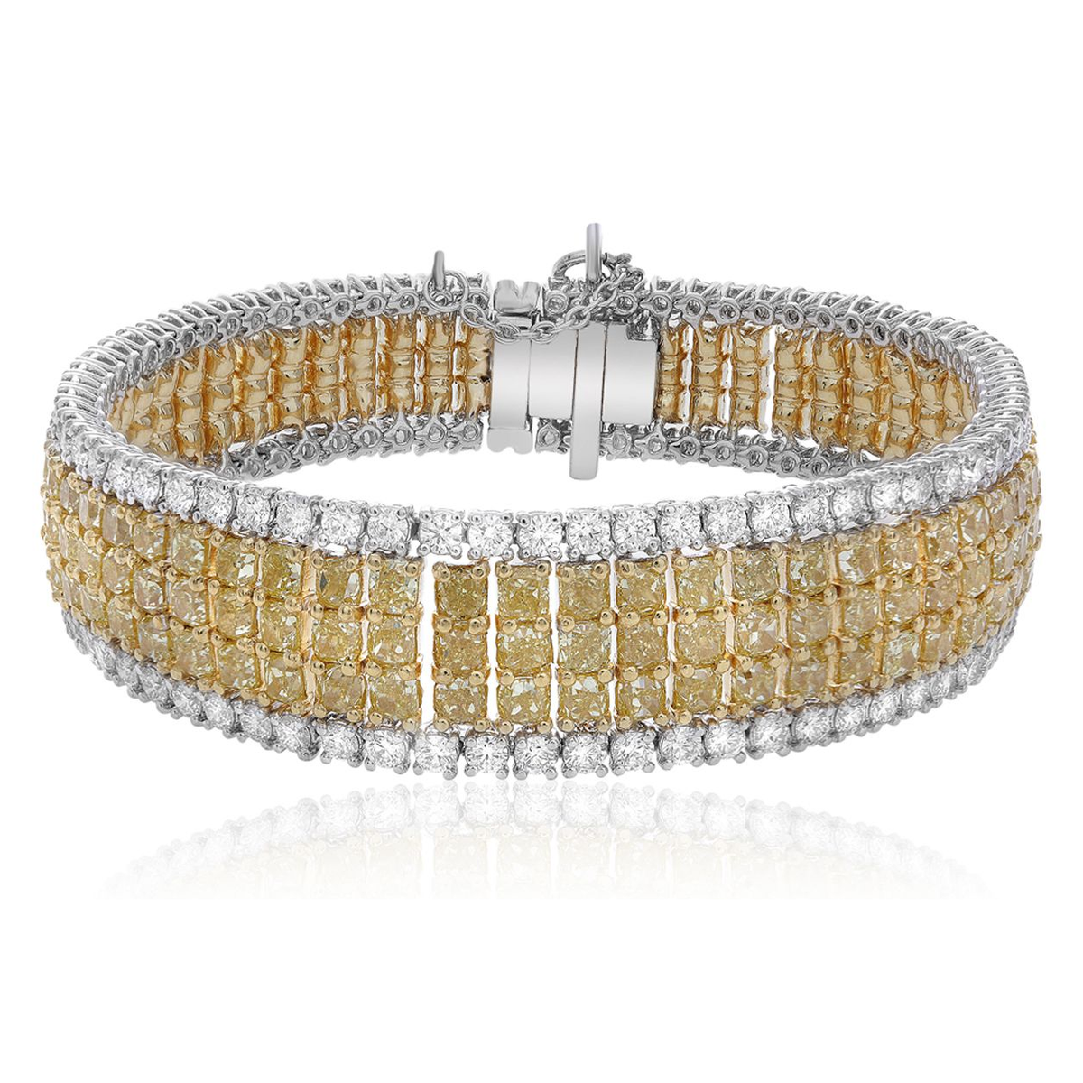 Five Row Two Tone Diamond Bracelet — view 2