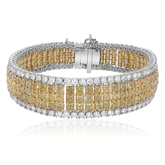 Five Row Two Tone Diamond Bracelet — view 2