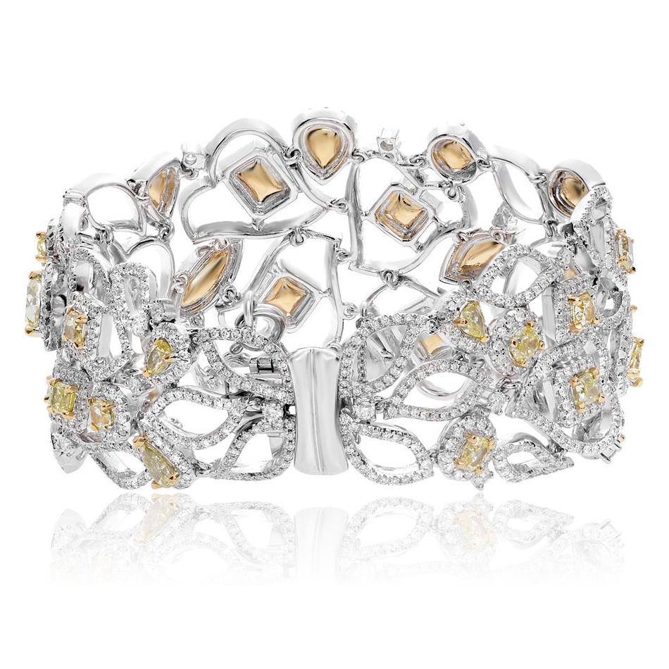 Two-Tone Abstract Diamond Bracelet — view 2