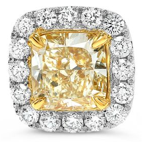 Radiant Fancy Yellow Diamond Earring — view 1