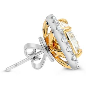 Radiant Fancy Yellow Diamond Earring — view 2