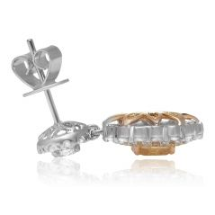 Oval Fancy Yellow Diamond Earring — view 1
