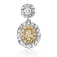 Oval Fancy Yellow Diamond Earring — view 2