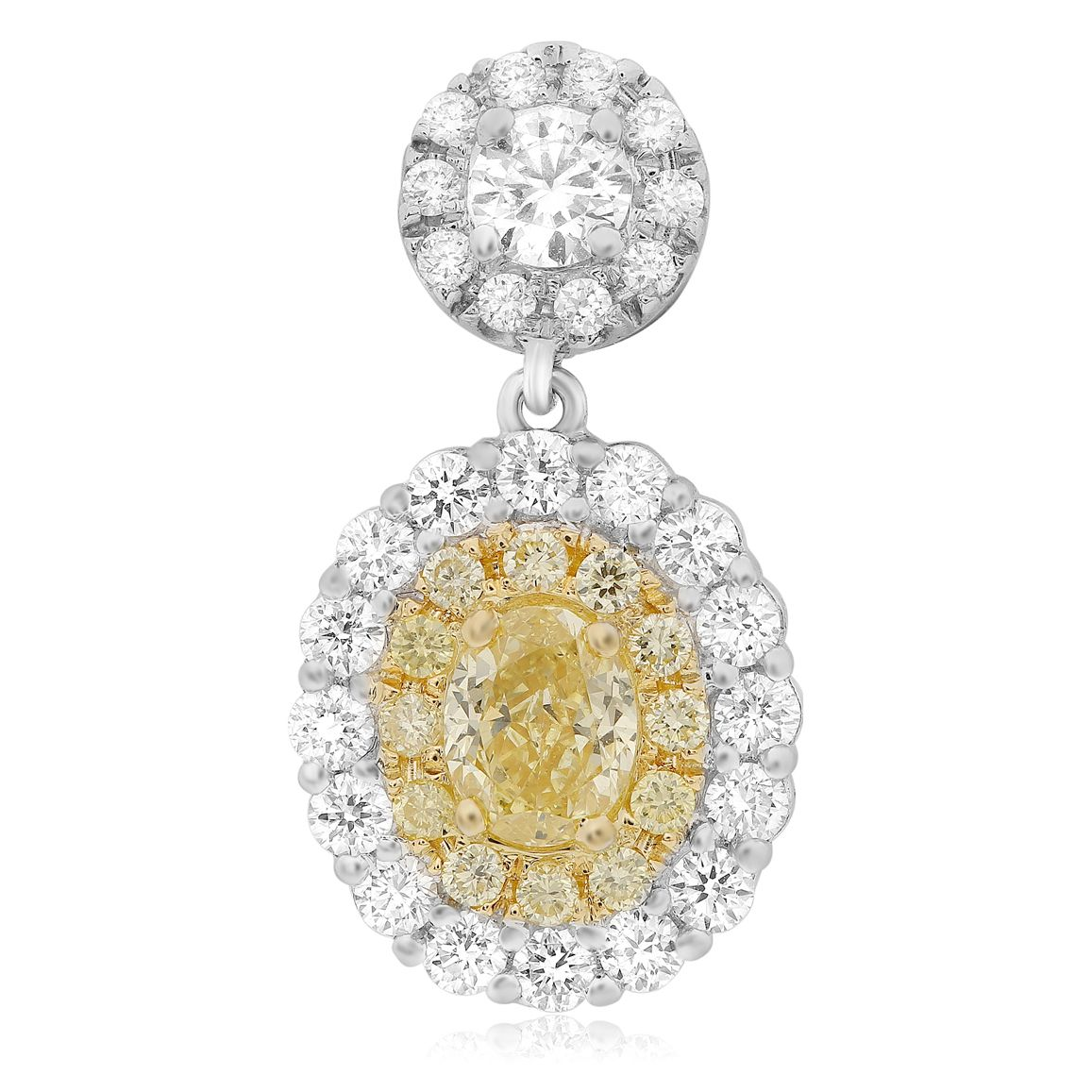 Oval Fancy Yellow Diamond Earring — view 1